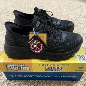 Skechers Men’s Slip-ins Max Cushioning Elite Slip Resistant Work Shoes, Size 8